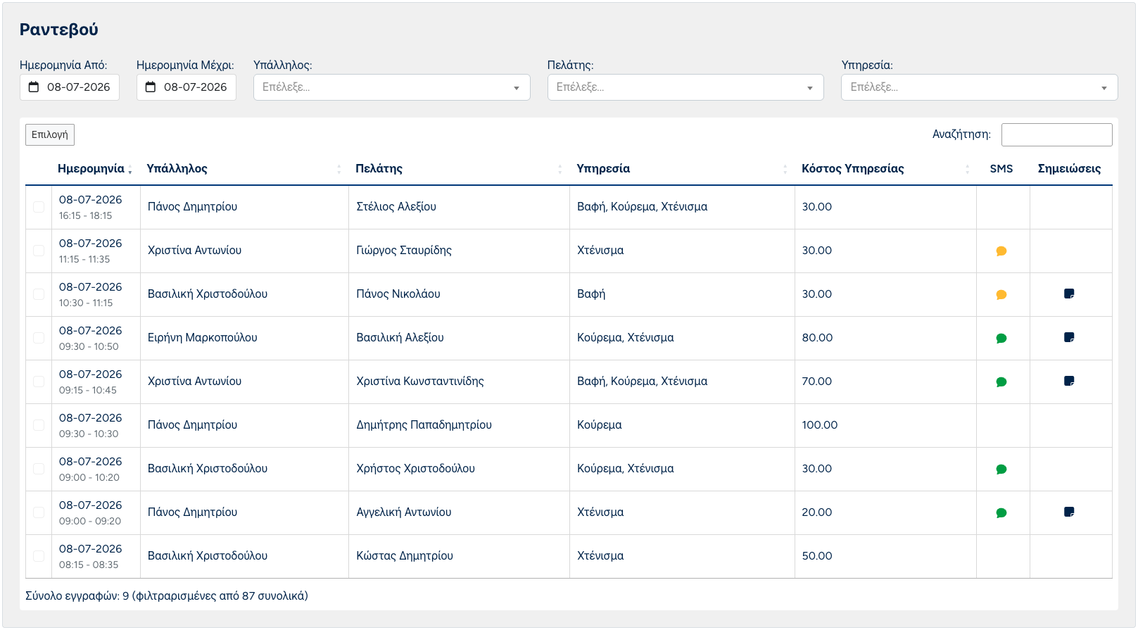 Customer records